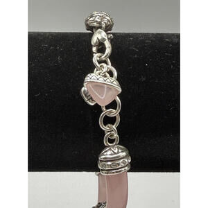 Brighton Lobster Love Pink and Silver Plated Swarovski Crystal Link Bracelet